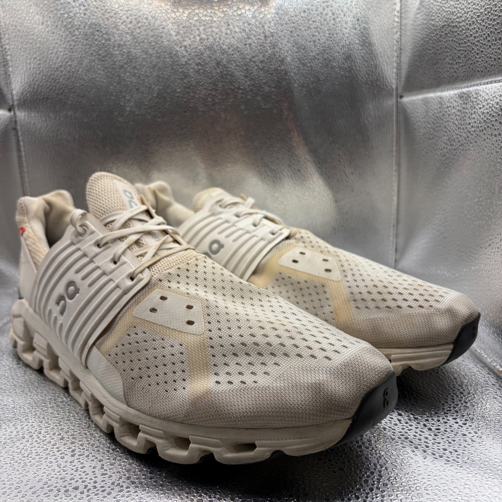 Size 13 ON Running Cloudswift 3 Pearl White Mesh Mens Running Sneakers Shoes